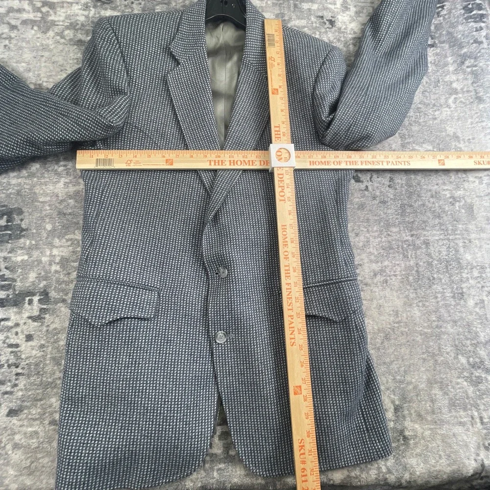 Circle S Mens 42L Houndstooth Sports Coat Gray Blue Western Blazer Jacket